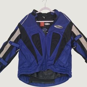 Nitro Racing Motorcycle Jacket Mens Small Blue Black‎ Mesh CE Armor Padded Biker
